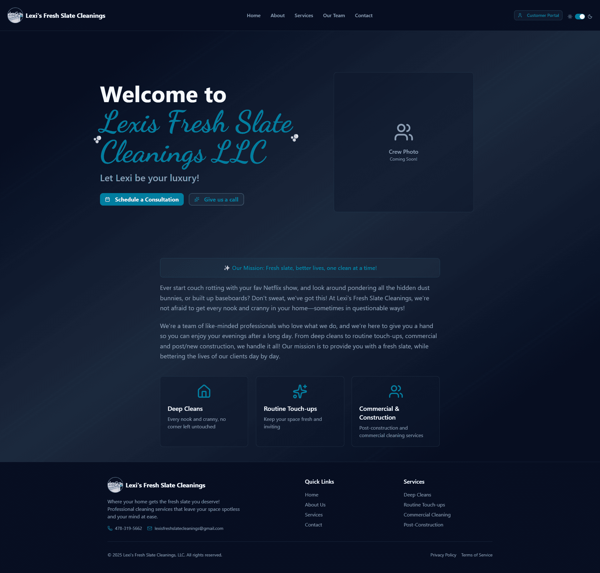 Lexis Fresh Slate Cleanings screenshot